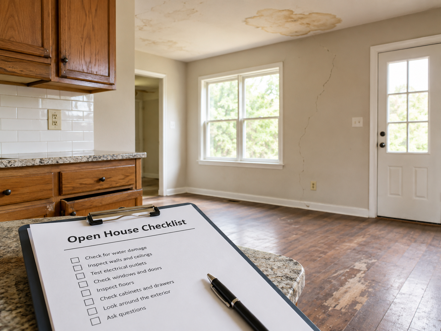 Open house checklist highlighting red flags buyers should spot before making an offer